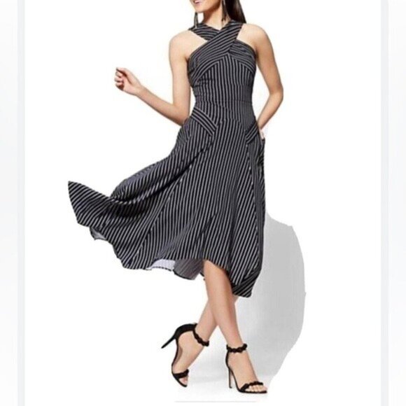 new york company women midi striped dress 4 party casual event classic luxury - Picture 11 of 11